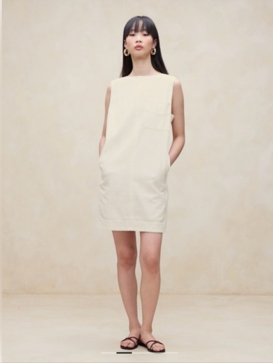 Banana Republic Dresses & Skirts - Banana Republic Ivory Hemp-Cotton Shift Dress Sleeveless